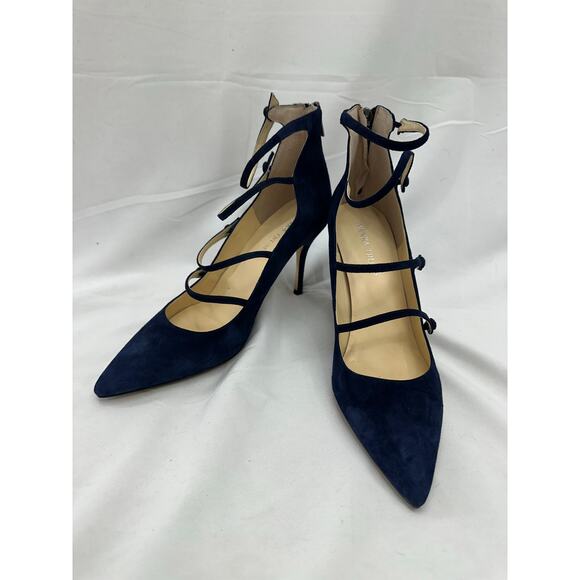 Ivanka Trump Navy Suede Heels Shoes 9.5 - Picture 1 of 6